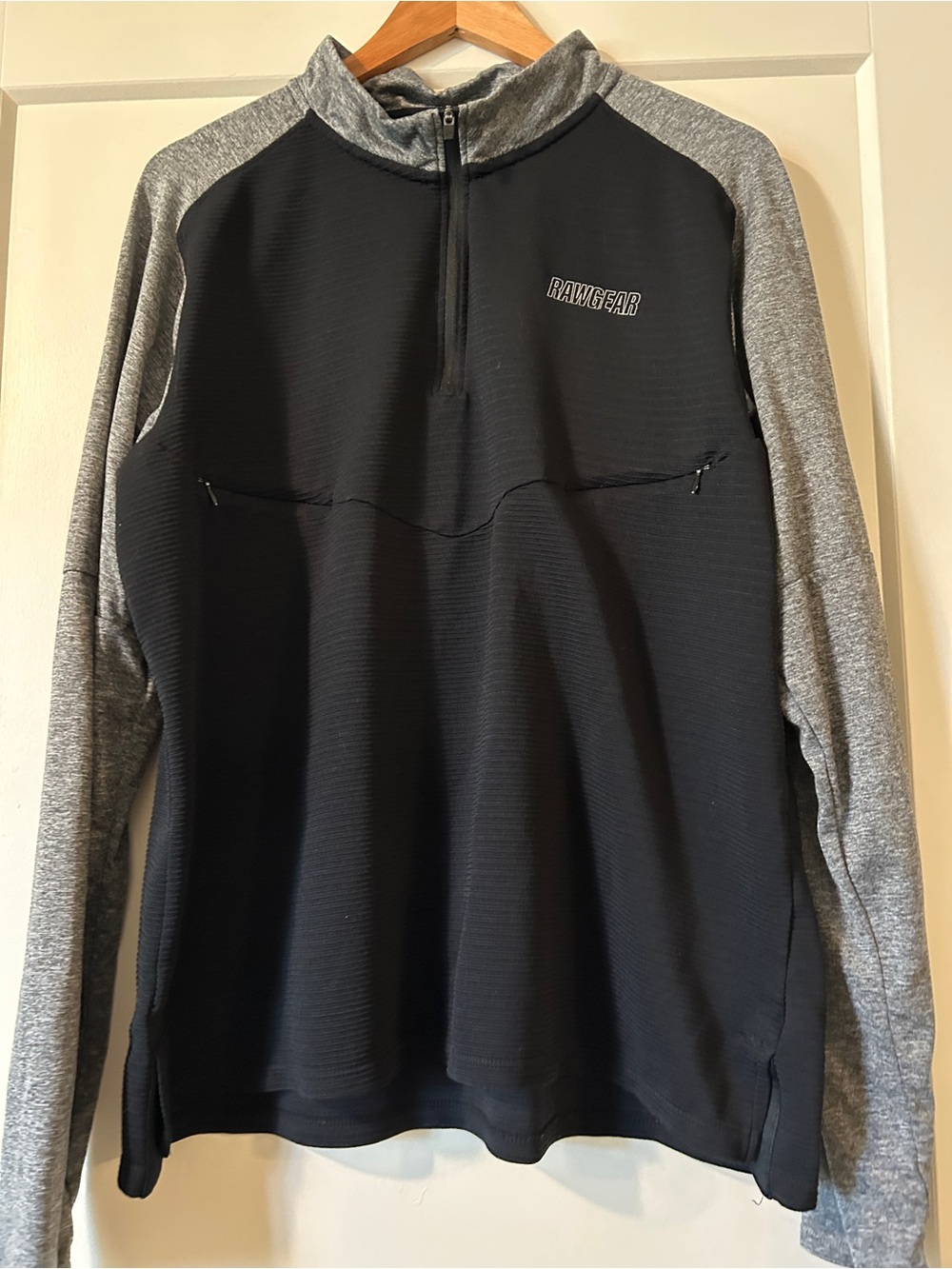 RAWGEAR Men's Black Zip-Up Thermal Quarter-Zip Sweater